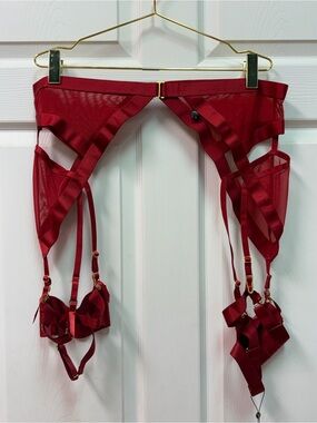 Red Strappy Garter Belt - Women Intimates